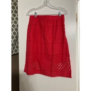 Never worn LOFT Coral Eyelet Lace Skirt